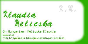 klaudia melicska business card